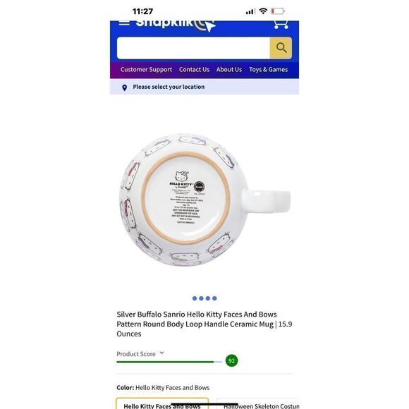 New silver buffalo Sanrio Hello Kitty Faces and bows patterned and round body lo - Picture 4 of 4